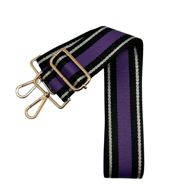 Independence Royals Drill Team Black and Purple Capri Stripe Purse Strap