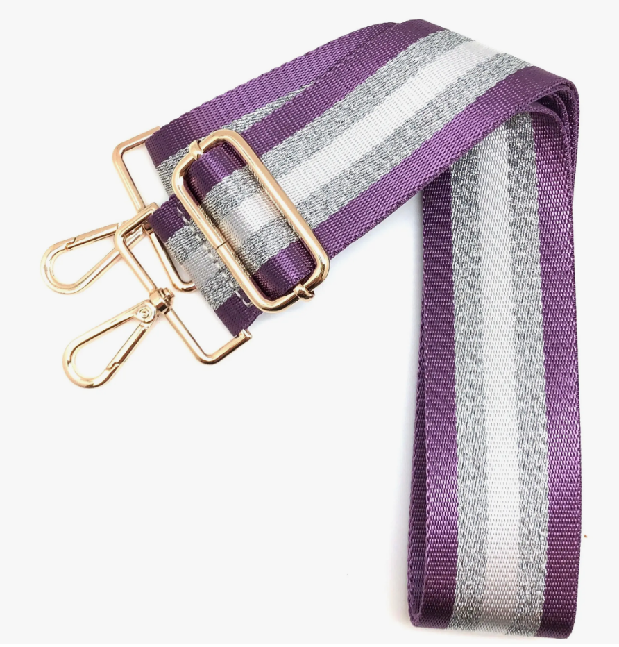 Independence Royals Drill Team Purple and Silver Stripe Purse Strap