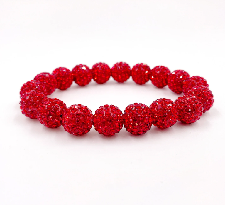 Lovejoy Football Disco Ball Bracelet Red