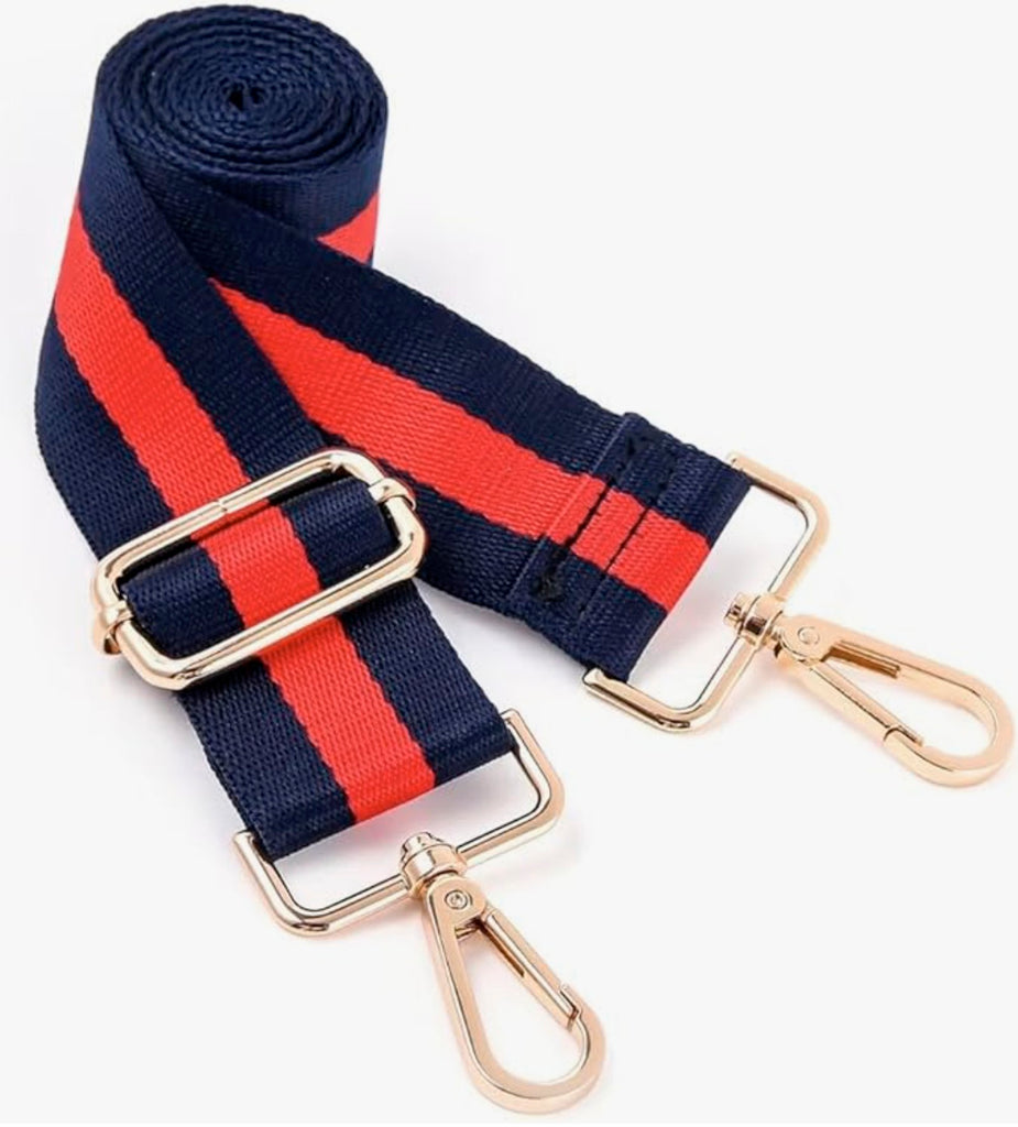 Allen Cheer Red/Navy Stripe Purse Strap