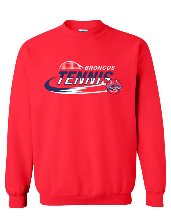 McKinney Boyd Tennis Red Swoosh Design Crewneck Sweatshirt