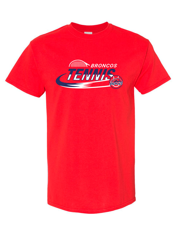 McKinney Boyd Tennis Red Swoosh Design Tee