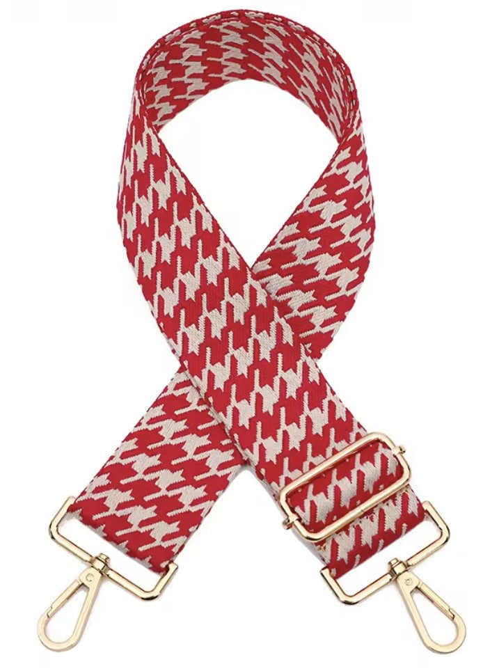 Boyd Cheer White Houndstooth Purse Strap