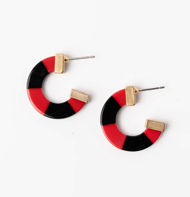 Lovejoy Football Red and Black Stripe Small Hoops