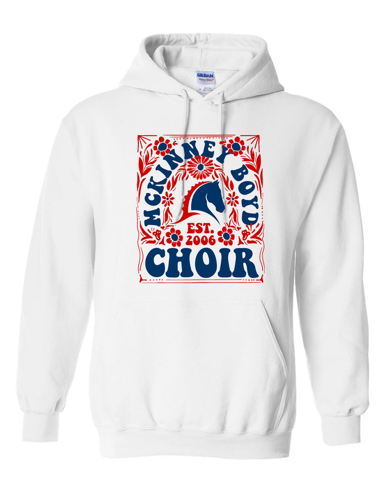 Boyd Choir White Retro Design Hoodie