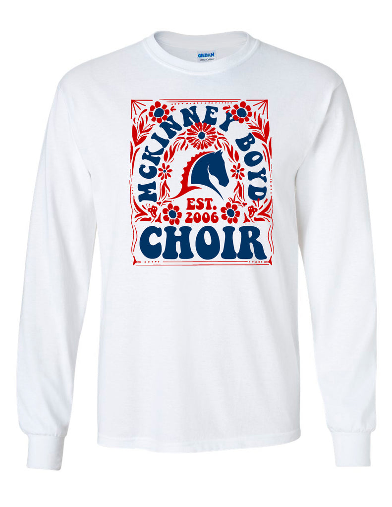 Boyd Choir White Retro Design LS Tee