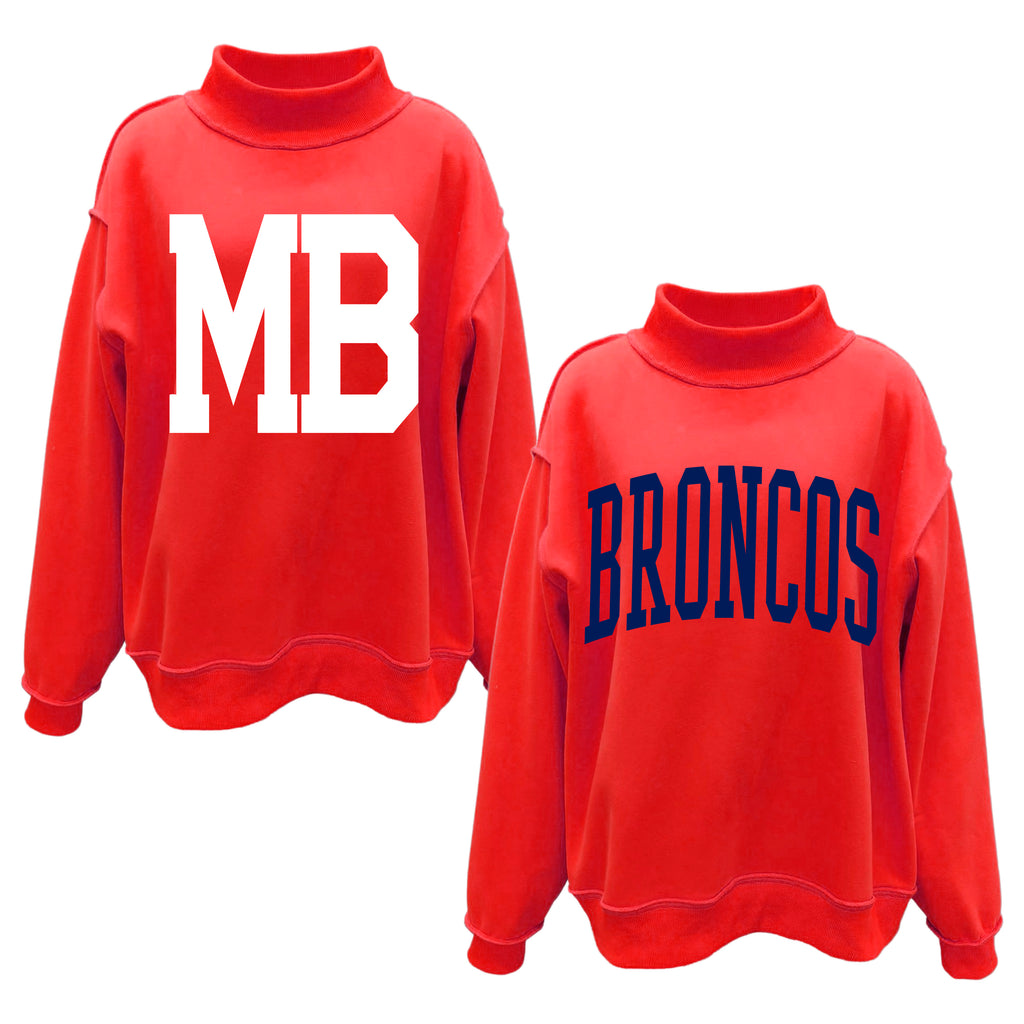 McKinney Boyd Cheer Red Reversible Mock Neck Sweatshirt