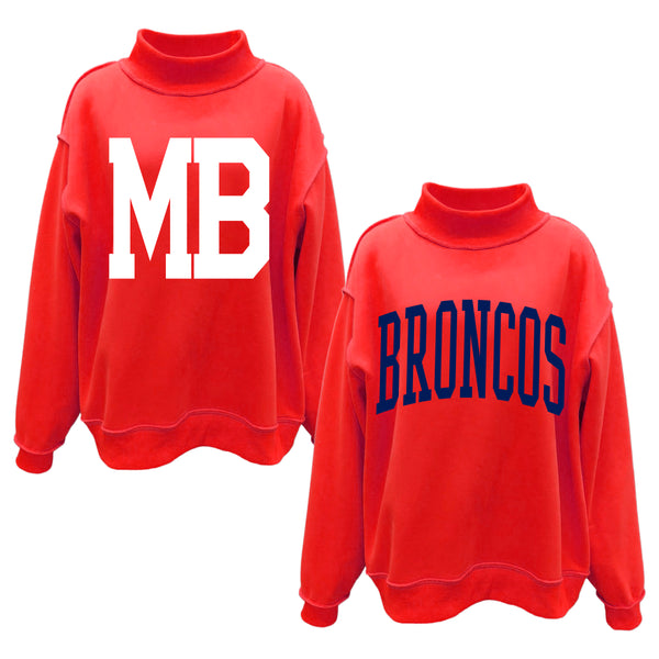 McKinney Boyd Cheer Red Reversible Mock Neck Sweatshirt
