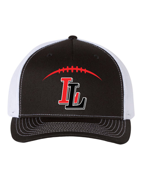 Lovejoy Football Richardson Black White Snapback Hat Laces LL Logo