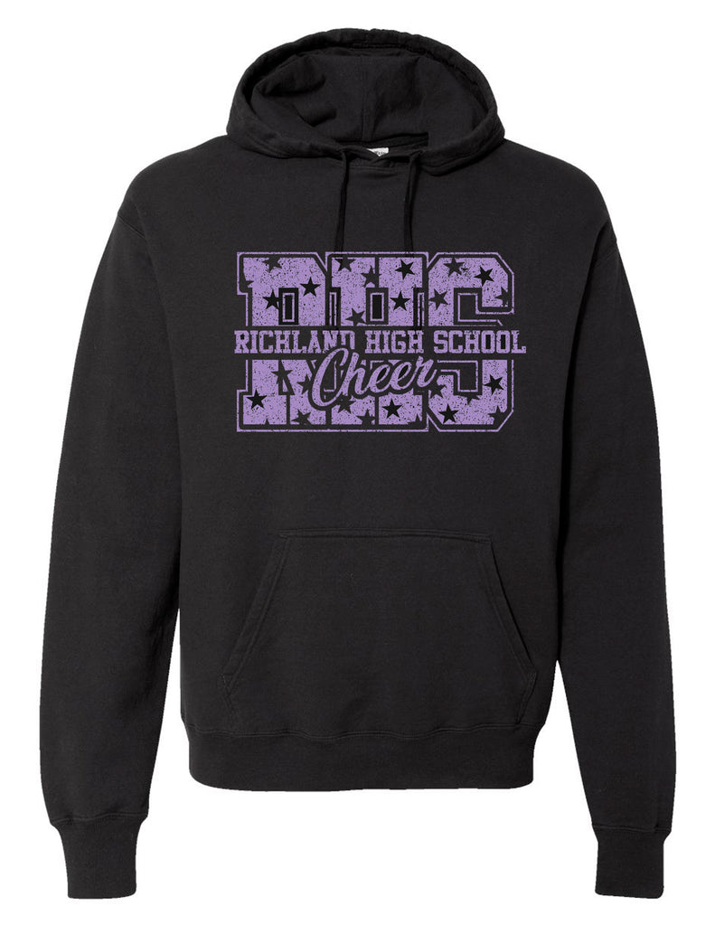 Richland Cheer RHS Stars Black Comfort Wash Hoodie