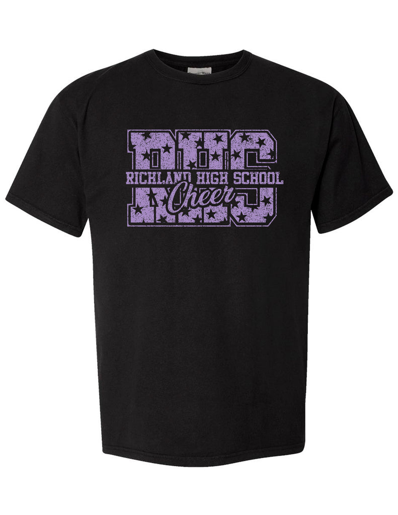 Richland Cheer RHS Stars Black Comfort Wash Tee
