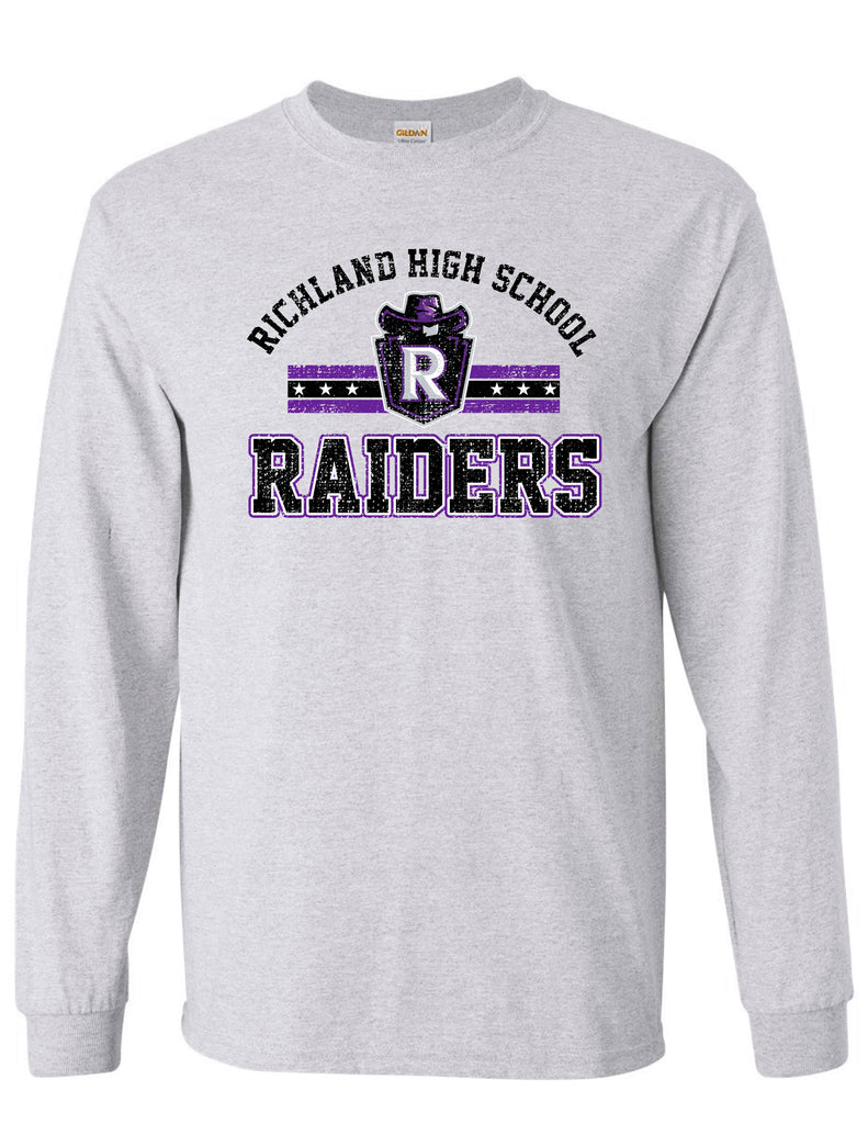 Richland Cheer Raiders Gildan Ash Gray Long Sleeve Tee