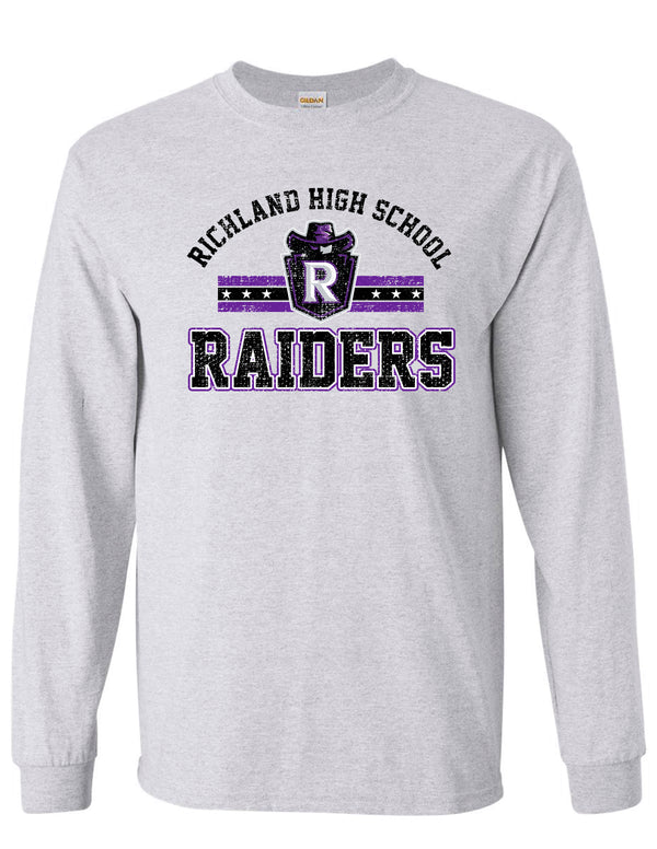 Richland Cheer Raiders Gildan Ash Gray Long Sleeve Tee