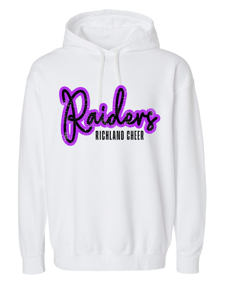 Richland Cheer Script White Comfort Colors Hoodie