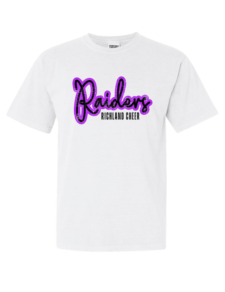 Richland Cheer Script White Comfort Colors Tee