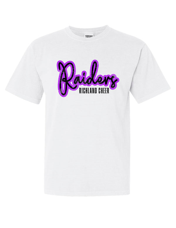 Richland Cheer Script White Comfort Colors Tee