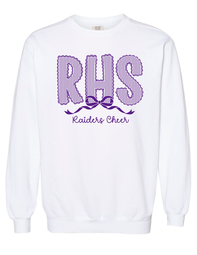 Richland Cheer Seer Sucker Lace White Comfort Colors Crewneck
