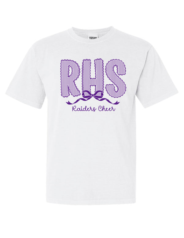 Richland Cheer Seer Sucker Lace White Comfort Colors Tee