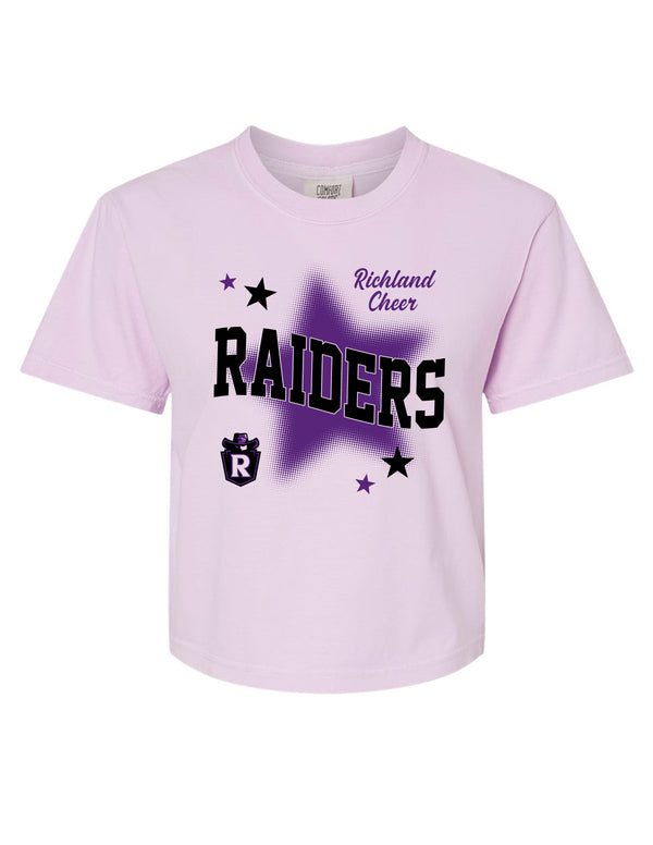 Richland Cheer Star Orchid Comfort Colors Boxy Crop Tee