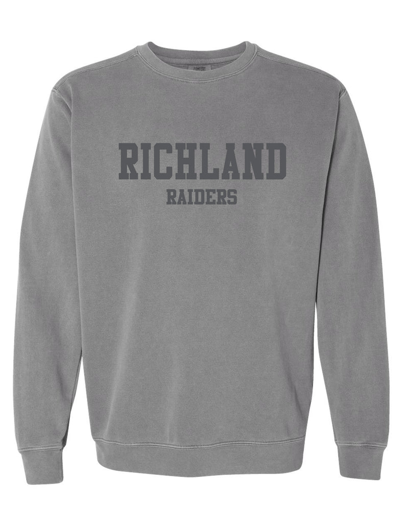 Richland Cheer Tone on Tone Embroidery Pepper Comfort Colors Crewneck