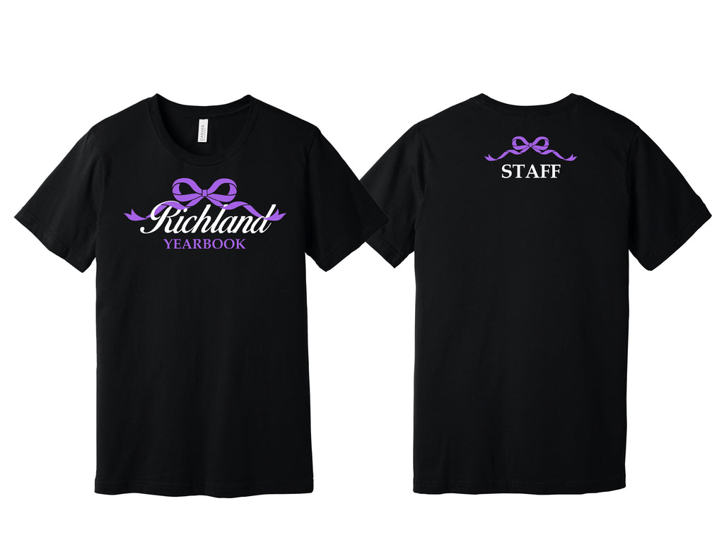 Richland Yearbook Bow Bella Canvas Black Tee