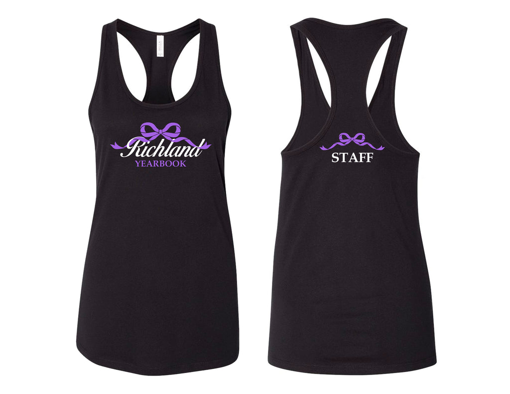 Richland Yearbook Bow Bella Canvas Black Racerback Tank