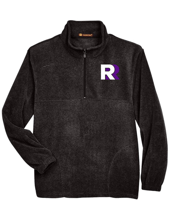 Richland Yearbook Harriton Fleece Black Quarter Zip with Embroidered Logo