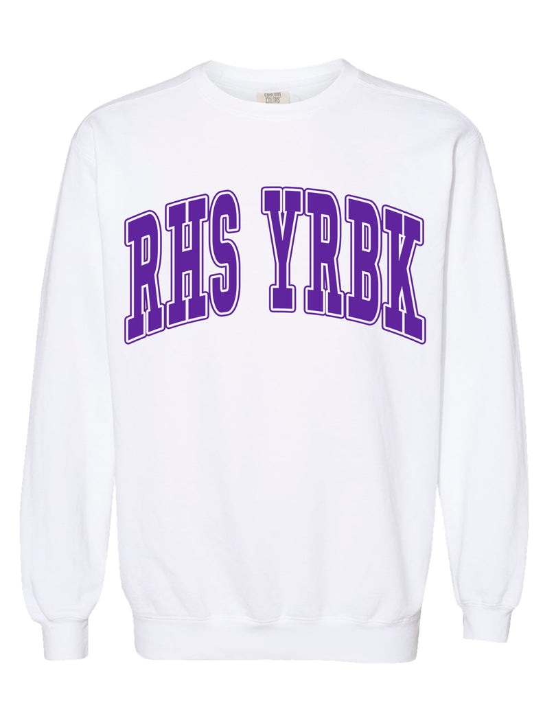 Richland Yearbook Oversized Print White Comfort Colors Crewneck