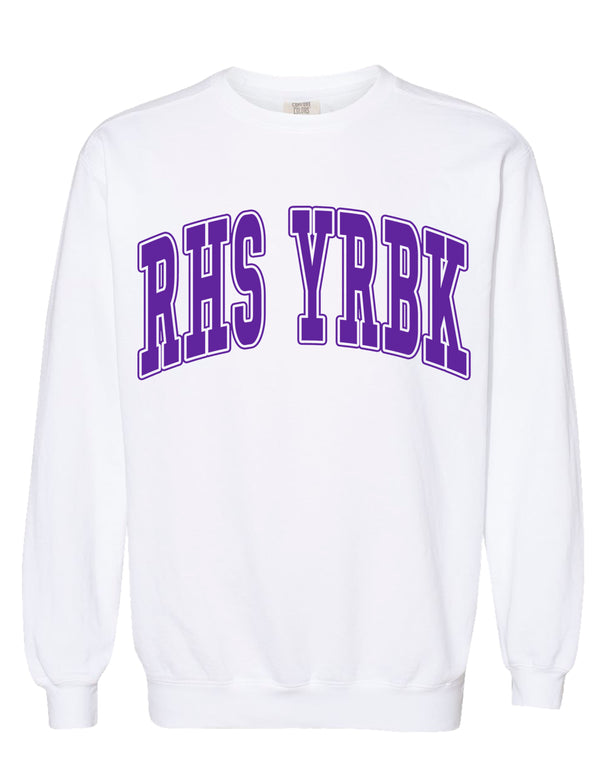 Richland Yearbook Oversized Print White Comfort Colors Crewneck