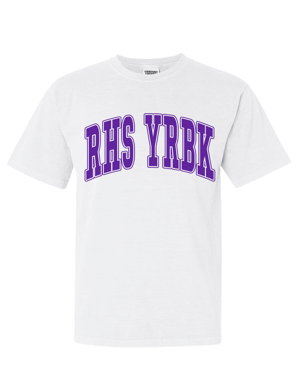 Richland Yearbook Oversized Print White Comfort Colors Tee