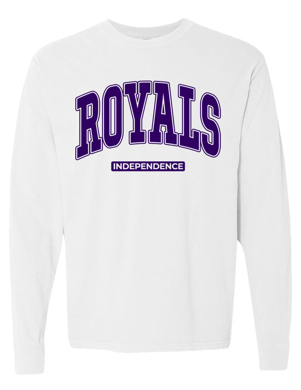 Independence Royals Drill Team Oversized Print White Comfort Colors Longsleeve Tee