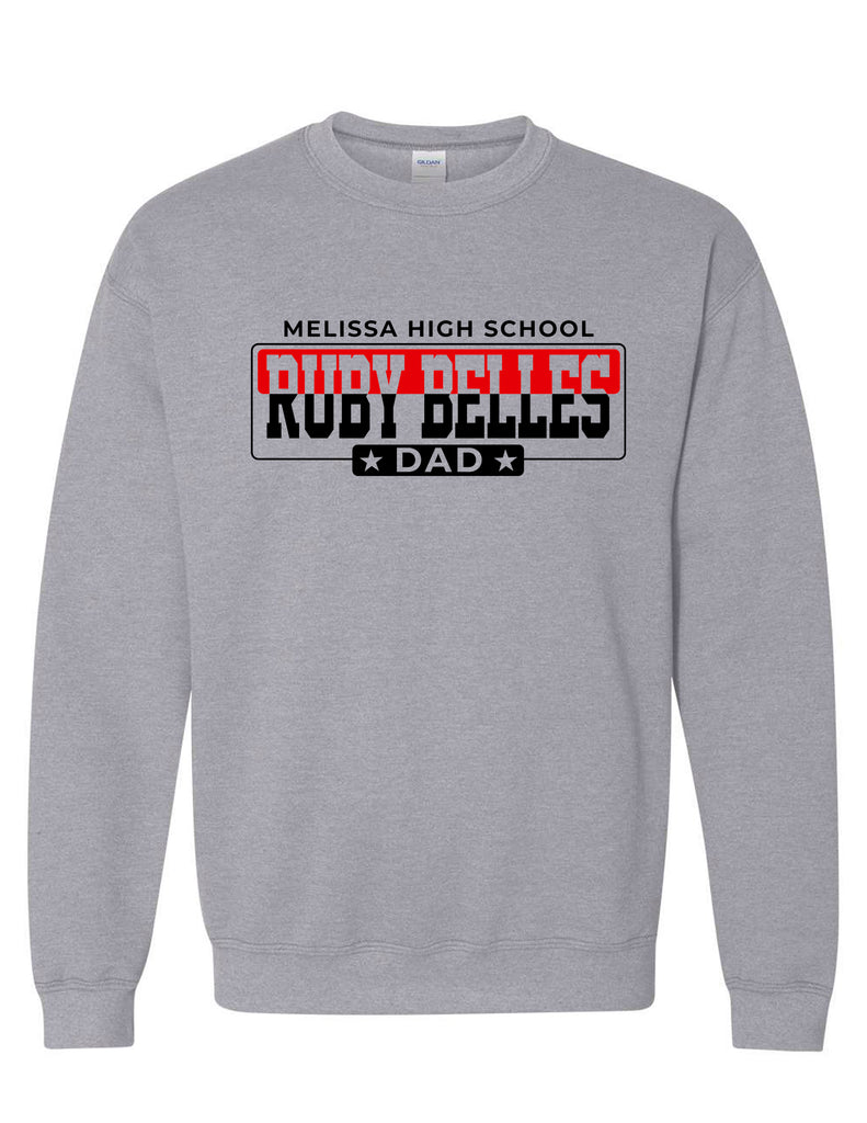 Ruby Belles Gildan Dad Crewneck Sweatshirt Sport Gray