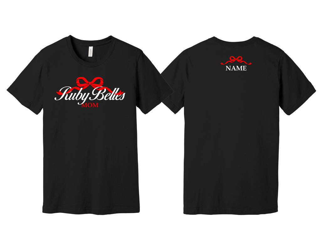 Ruby Belles Bella Canvas Mom Short Sleeve T-Shirt w/ Personalization Black