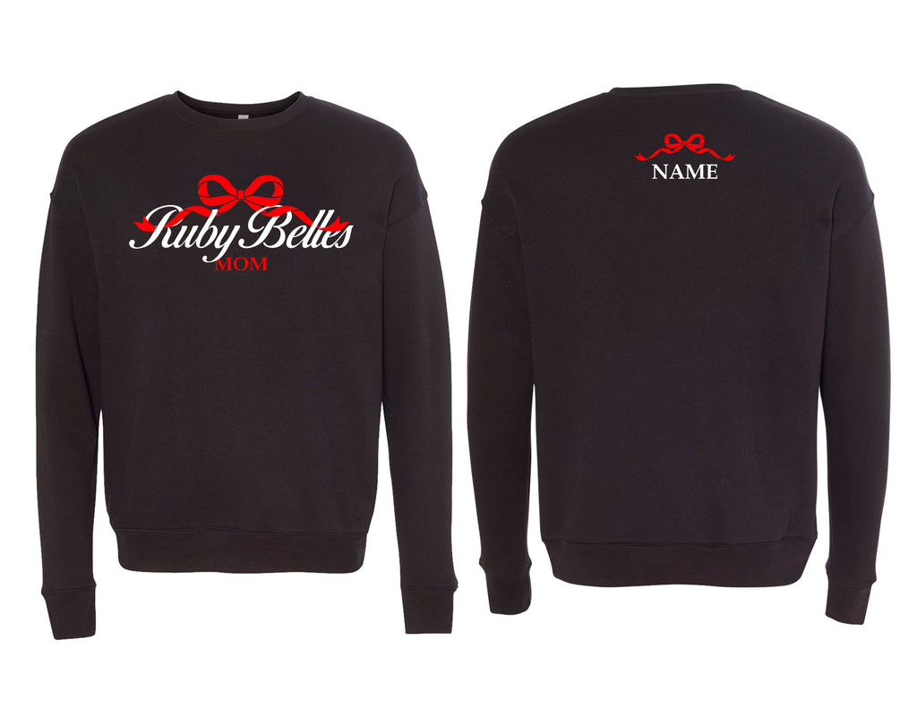 Ruby Belles Bella Canvas Mom Crewneck Sweatshirt w/ Personalization Black