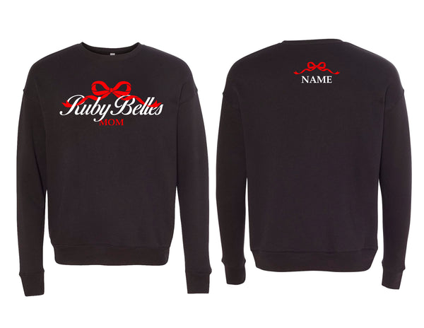 Ruby Belles Bella Canvas Mom Crewneck Sweatshirt w/ Personalization Black