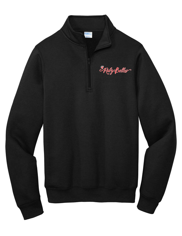 Ruby Belles Port & Co 1/4 Zip Black w/ Embroidery