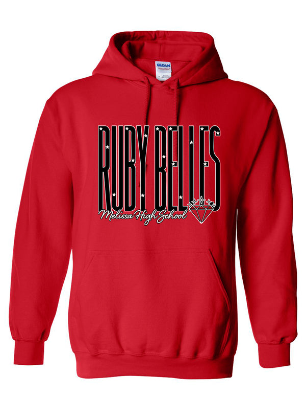 Ruby Belles Gildan Tall Stars Hoodie Red