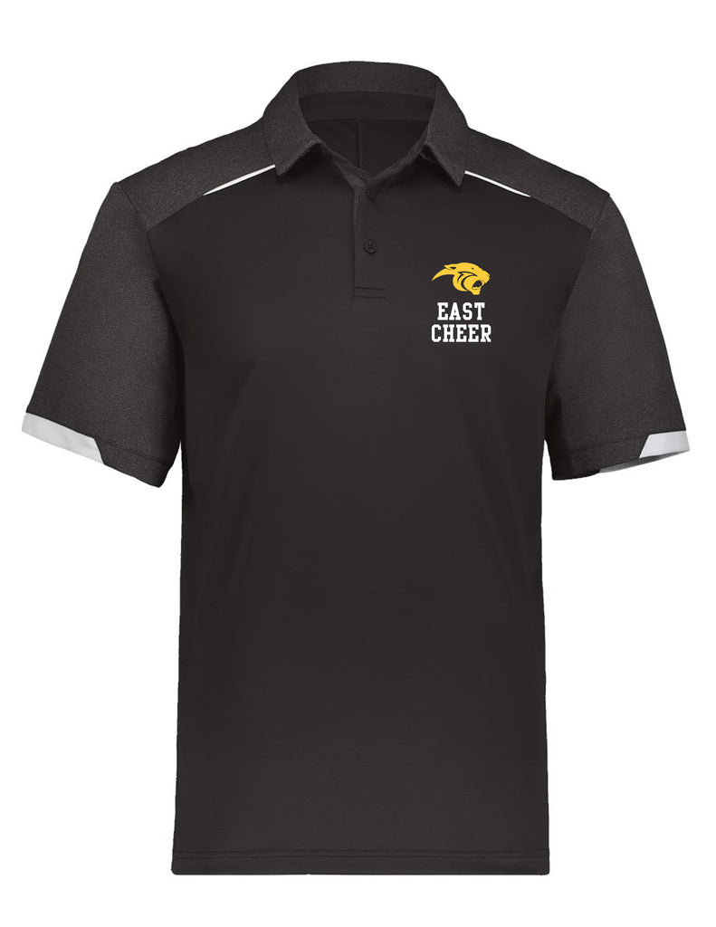 Plano East Cheer Russell Athletic Black Polo with Embroidered Logo