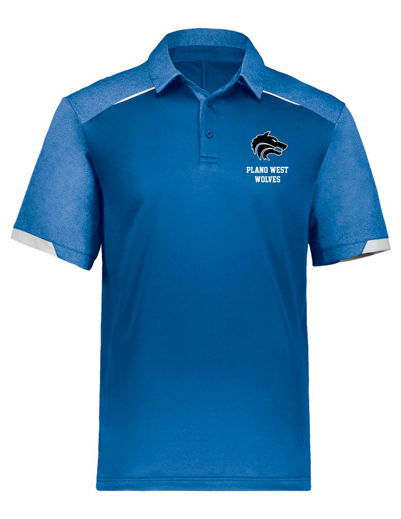 Russell Athletic Heather Polo with Embroidered Logo Wolves