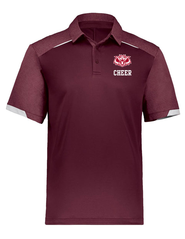 Plano Senior Cheer Russell Athletics Maroon/White Polo (With or Without CHEER)