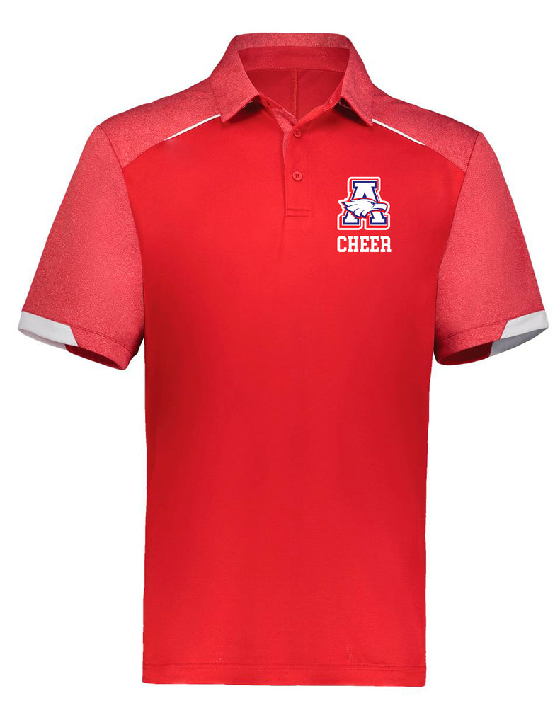 Allen Cheer Russell Athletics Red Polo Logo With "CHEER"