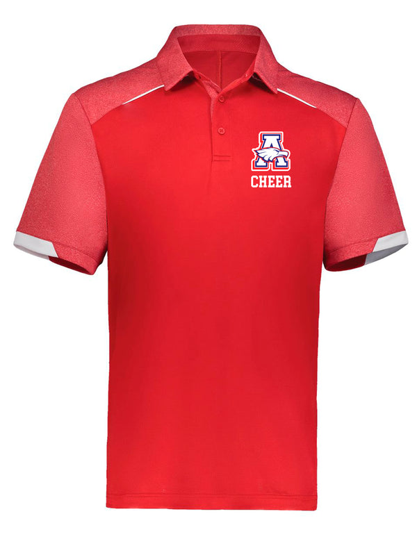 Allen Cheer Russell Athletics Red Polo Logo With "CHEER"