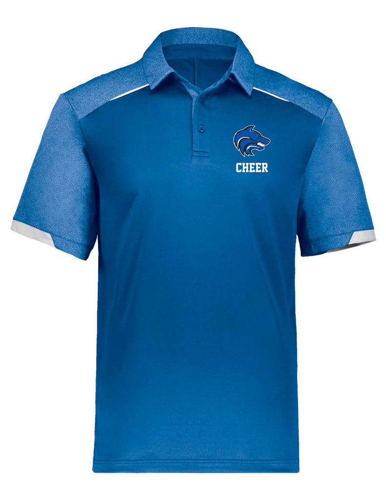 Plano West Cheer Russell Athletic Royal Polo with Embroidered Logo