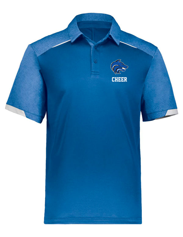 Plano West Cheer Russell Athletic Royal Polo with Embroidered Logo