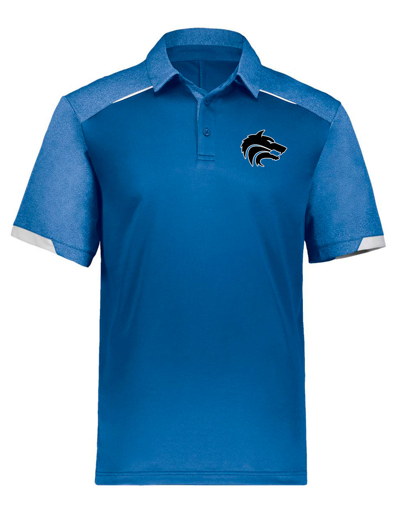 Plano West Cheer Russell Athletic Royal Polo with Embroidered Logo