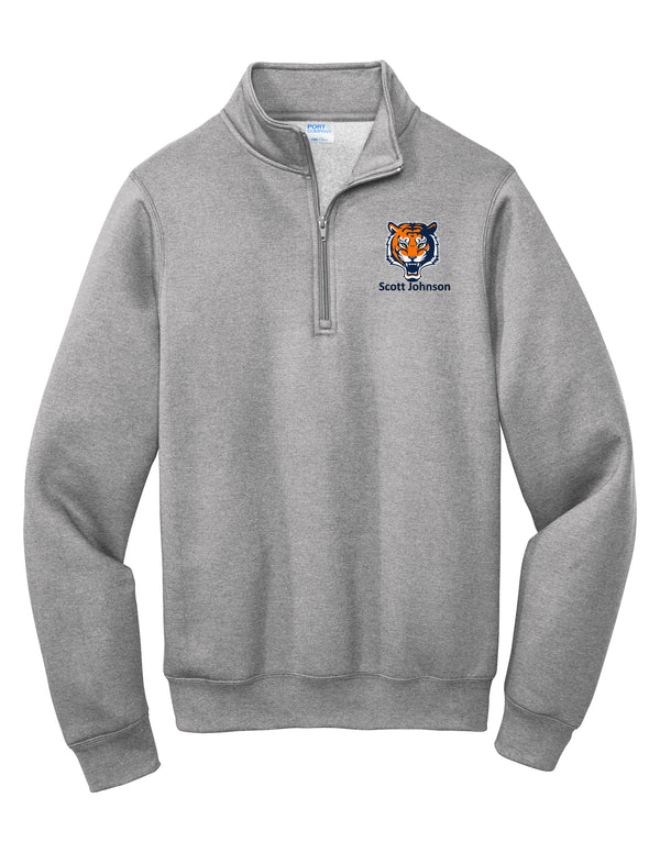 Scott Johnson Port & Co Gray Quarter Zip w/ Embroidery