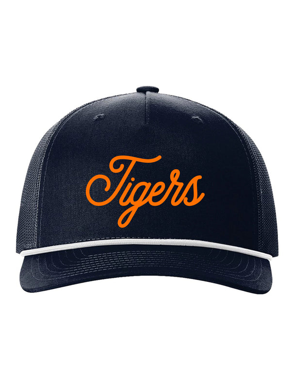 Scott Johnson Richardson Tigers Script Navy Trucker Hat