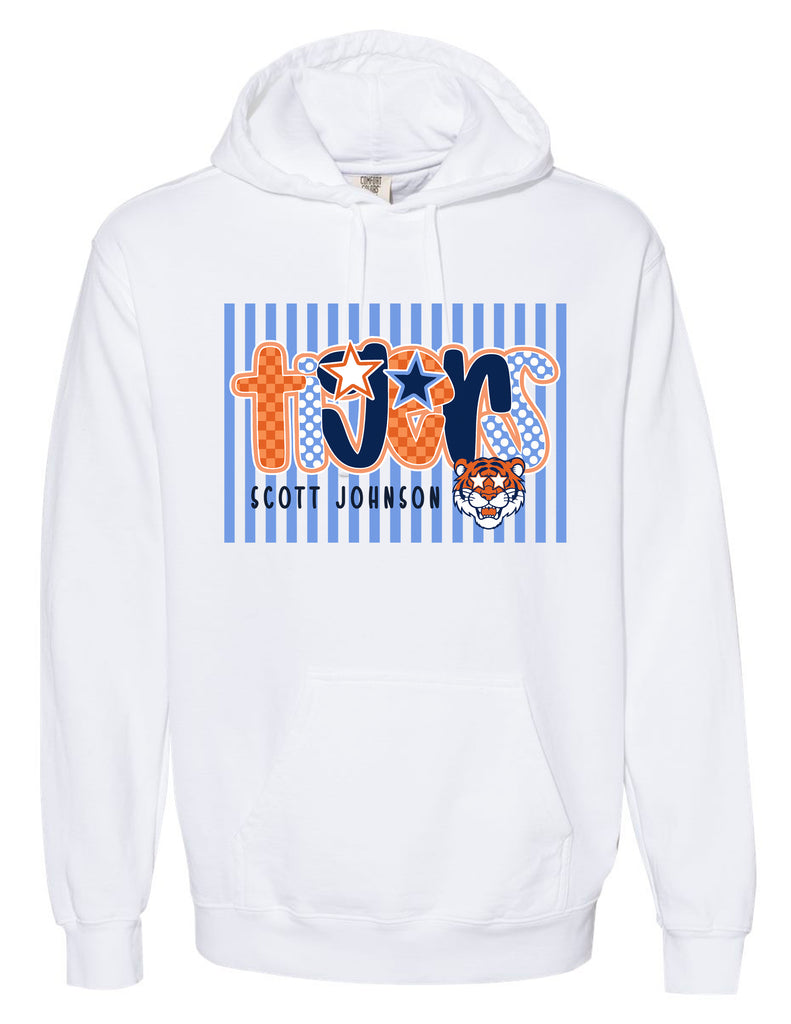 Scott Johnson Gildan White Stripe Stars Hoodie YOUTH