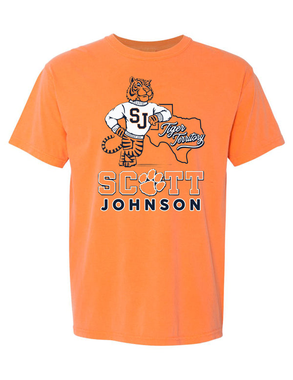 Scott Johnson Comfort Color Melon Tiger Texas Short Sleeve T-Shirt YOUTH