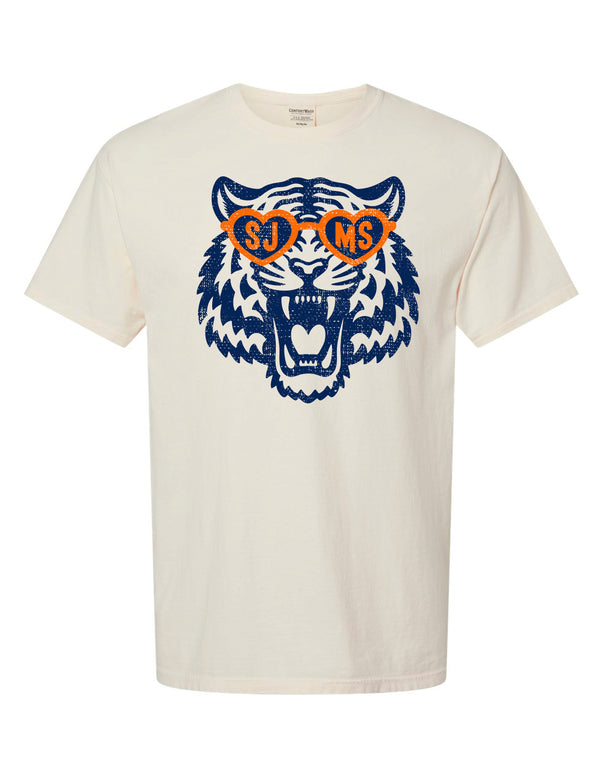 Scott Johnson Gildan Ivory Tiger w/ Glasses Short Sleeve T-Shirt YOUTH